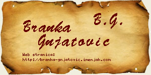 Branka Gnjatović vizit kartica